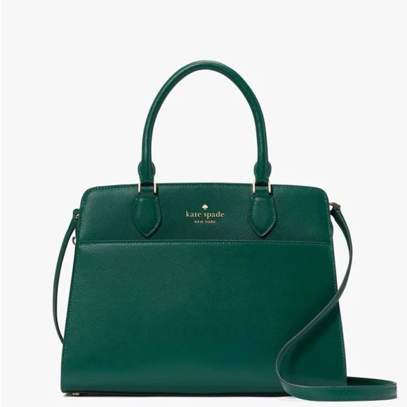 Kate Spade New York Madison Saffiano Leather Medium Satchel Green - Picture 1 of 13